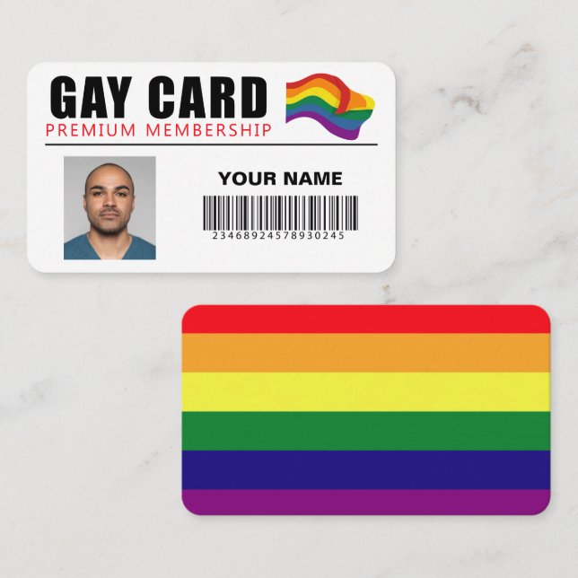Personlig Gay Card Premium-medlemskapsidentitet Visitkort (Fram/baksida)