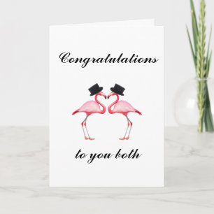 Personlig Gay Flamingo Bröllop Card Kort