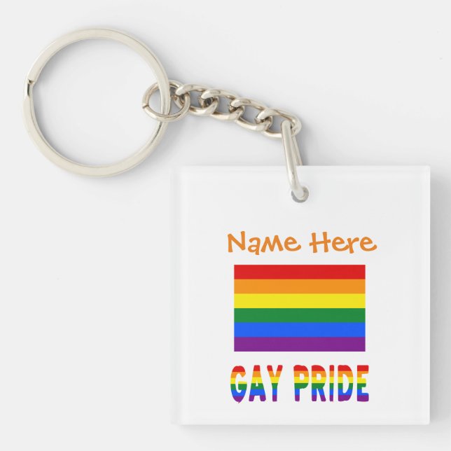 Personlig Gay Pride HBTQ Regnbågsflagga Akryl  (Framsidan)