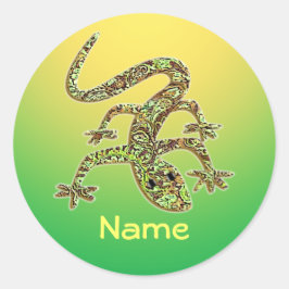 Personlig Gecko / Salamander / Lizard Stickers Runt Klistermärke