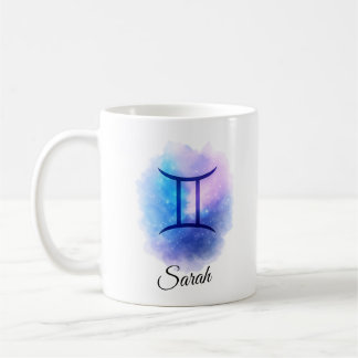Personlig Gemini-muggpresent för födelsedag, stjär Kaffemugg