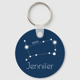 Personlig Gemini Zodiac Constellation Nyckelring