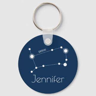Personlig Gemini Zodiac Constellation Nyckelring