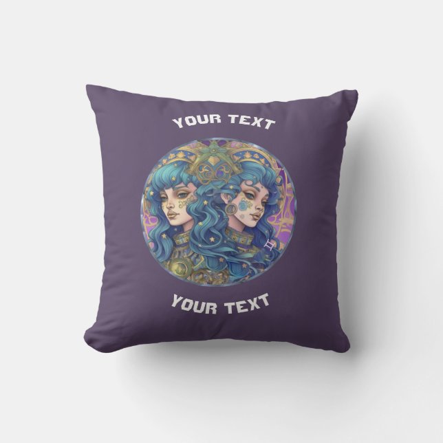 PERSONLIG GEMINI ZODIAC-SIGN KUDDE (Framsida)