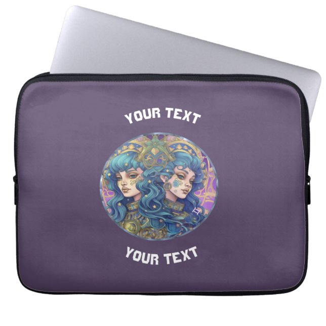 PERSONLIG GEMINI ZODIAC-SIGN LAPTOP FODRAL (Framsidan)