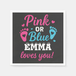 Personlig Gender Visa Rosa eller Blå Baby Showe Pappersservett