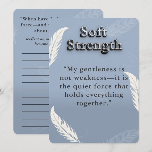 Personlig Gentle Strength - inspirationsoffert Anteckningskort (Fram/baksida)