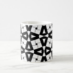 Personlig Geometric Mönster Black & White Kaffemugg