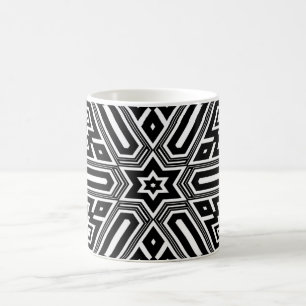 Personlig Geometric Mönster Black & White Kaffemugg