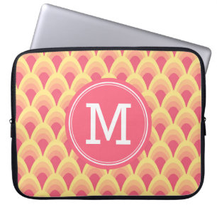 Personlig Geometric Rosa  Monogram Laptop Fodral