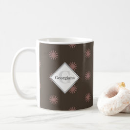 Personlig Geometric Warm Neutralt Brown Sol Kaffemugg