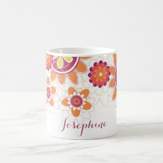 Personlig Geometriska Retro Flowers mugg