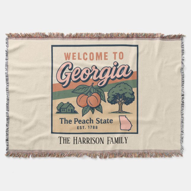 Personlig Georgia-kastfilt Filt (Framsidan)