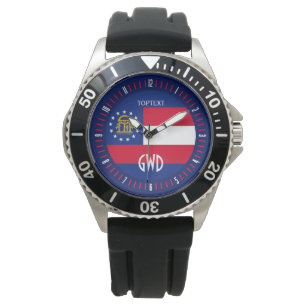 Personlig Georgia Statlig flagga Design Armbandsur