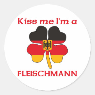 Personlig German Kiss Me Jag är Fleischmann Runt Klistermärke