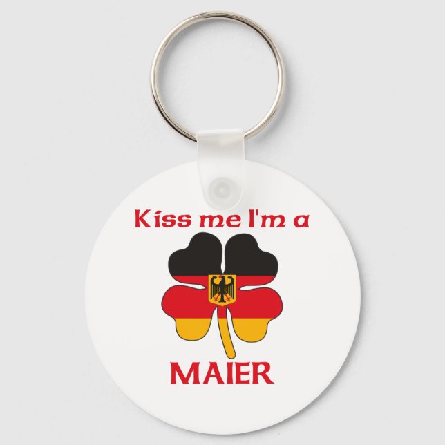 Personlig German Kiss Me jag är Maier Nyckelring (Framsida)