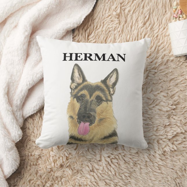 Personlig German Shepherd Beverage Coaster Kudde (Filt)