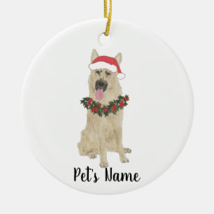 Personlig German Shepherd (Black & Tan) Julgransprydnad Keramik