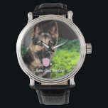 Personlig German Shepherd Hund Photo, Hund Armbandsur<br><div class="desc">Anpassa den här nyckeluppgiften med ditt uppladdade tyska Shepherd-foto och deras namn (kan även ladda upp alla foton och personliger med valfri text). Texten lyder "Bästa Hund någonsin" eller lägg till din egen text - Vi kärlek "hund's namn", hund födelsedag eller dagen då du passerar. Klicka bara på "anpassa" om...</div>