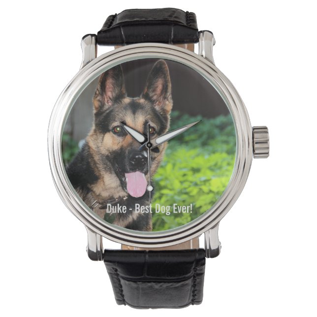Personlig German Shepherd Hund Photo, Hund Armbandsur (Framsida)