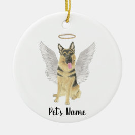 Personlig German Shepherd Sympathy Bereavement Julgransprydnad Keramik