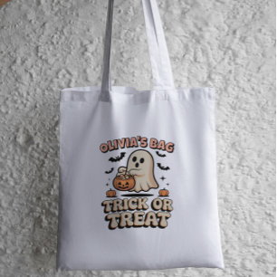 Personlig Ghost Bus eller godis Retro Halloween Tygkasse