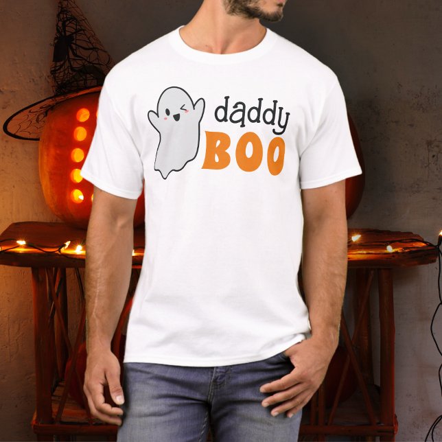 Personlig Ghost pappa Boo Family Halloween T Shirt (Get set for Halloween fun with the 'daddy Boo' design!)