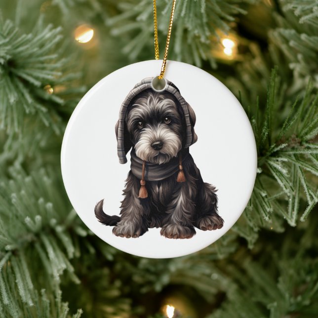 Personlig Giant Schnauzer Hund Julgransprydnad Keramik (Träd)