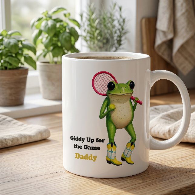 Personlig Giddy Up For The Game Daddy | Originell Jumbo Mugg (Skapare uppladdad)