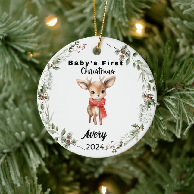 Personlig Gift Baby Första jul Julgransprydnad Keramik (Träd)