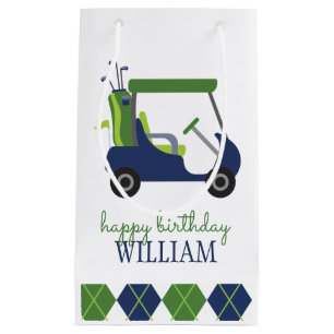 Personlig Gift Bag för marin och Grönt Golf Cart-