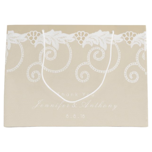 Personlig Gift Bag Ivory Parly Royal Snöre (Framsidan)