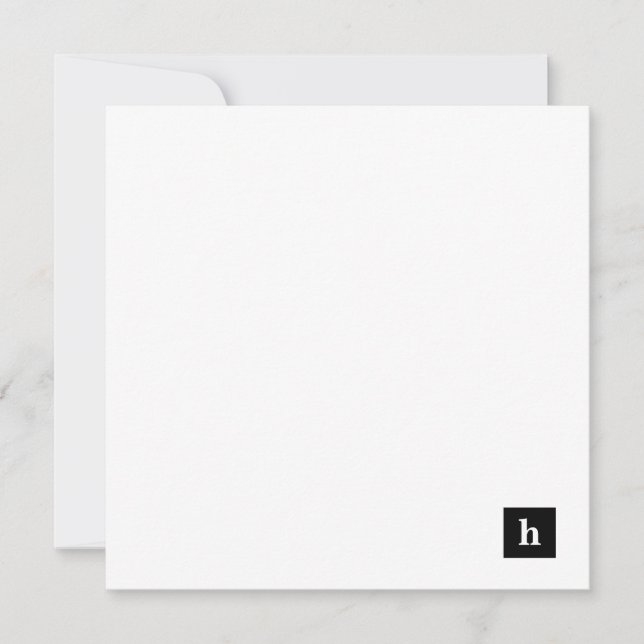 Personlig Gift Black and White Play Monogram Anteckningskort (Framsida)