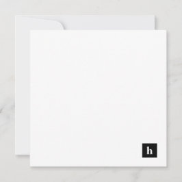 Personlig Gift Black and White Play Monogram Anteckningskort