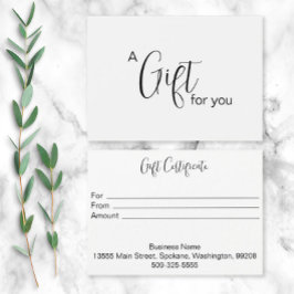 Personlig Gift-certifikat Visitkort