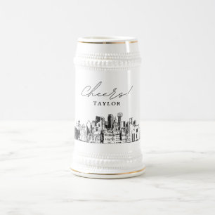 Personlig Gift Dallas Skyline Beer Stein Sejdel