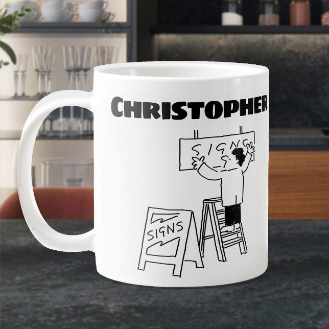 Personlig Gift for a Signmaker. Signera Maker Jumbo Mugg (Skapare uppladdad)