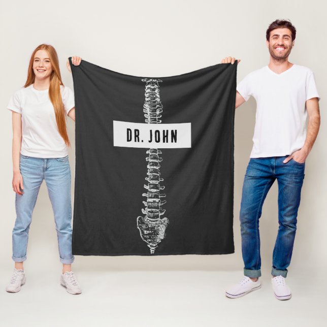 Personlig Gift for Chiropractor, Spine Doktor Fleecefilt (På plats)