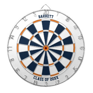 Personlig Gift for Grads Vit blå Orange Darttavla