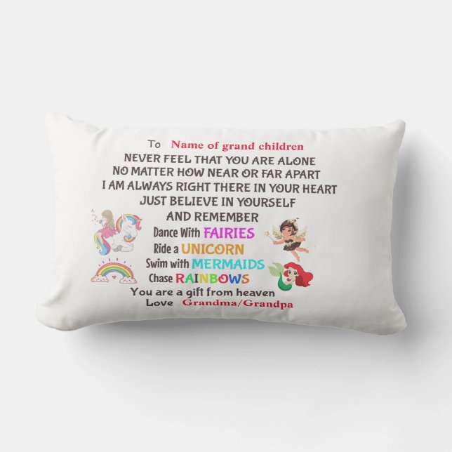 Personlig Gift for GrandChildren Lumbarkudde (Framsida)