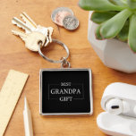 Personlig Gift for Grandpa Grandfather Birthday Fyrkantig Silverfärgad Nyckelring<br><div class="desc">Du kan anpassa den med foto,  logotyp eller text. Du kan ställe dem som du vill på anpassningssidan. Modern,  unik,  enkel eller personlig,  det är ditt val.</div>