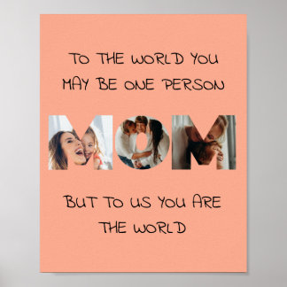 Personlig Gift for MAMMA Photo Collage Print Poster