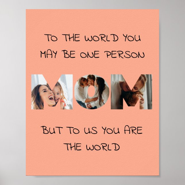 Personlig Gift for MAMMA Photo Collage Print Poster (Framsidan)