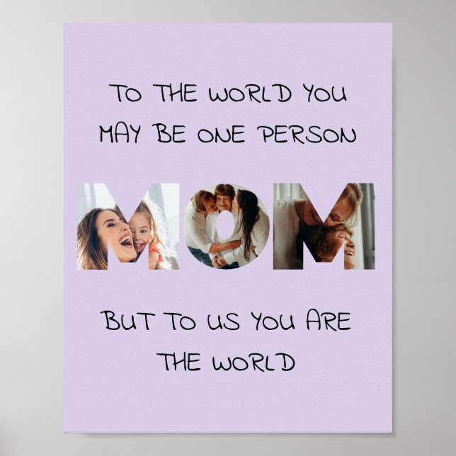 Personlig Gift for MAMMA Photo Collage Print Poster (Framsidan)