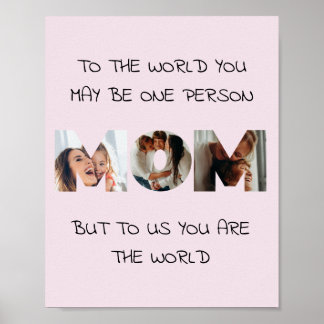 Personlig Gift for MAMMA Photo Collage Print Poster