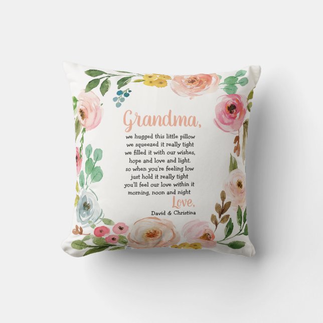 Personlig Gift för mormor Kudde (Framsida)