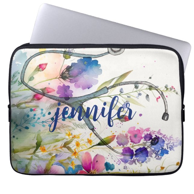 Personlig Gift for Nurse Mamma Monogram Laptop Fodral (Framsidan)