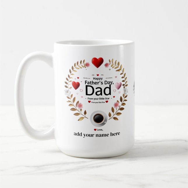 Personlig Gift för Pappa Kaffemugg (Vänster)