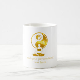 Personlig Gift for Yoga Instructor Guld YinYang Kaffemugg