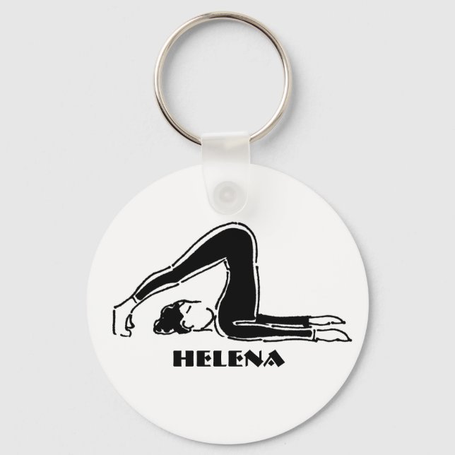 Personlig Gift for Yoga Pilates Älskare Nyckelring (Framsida)
